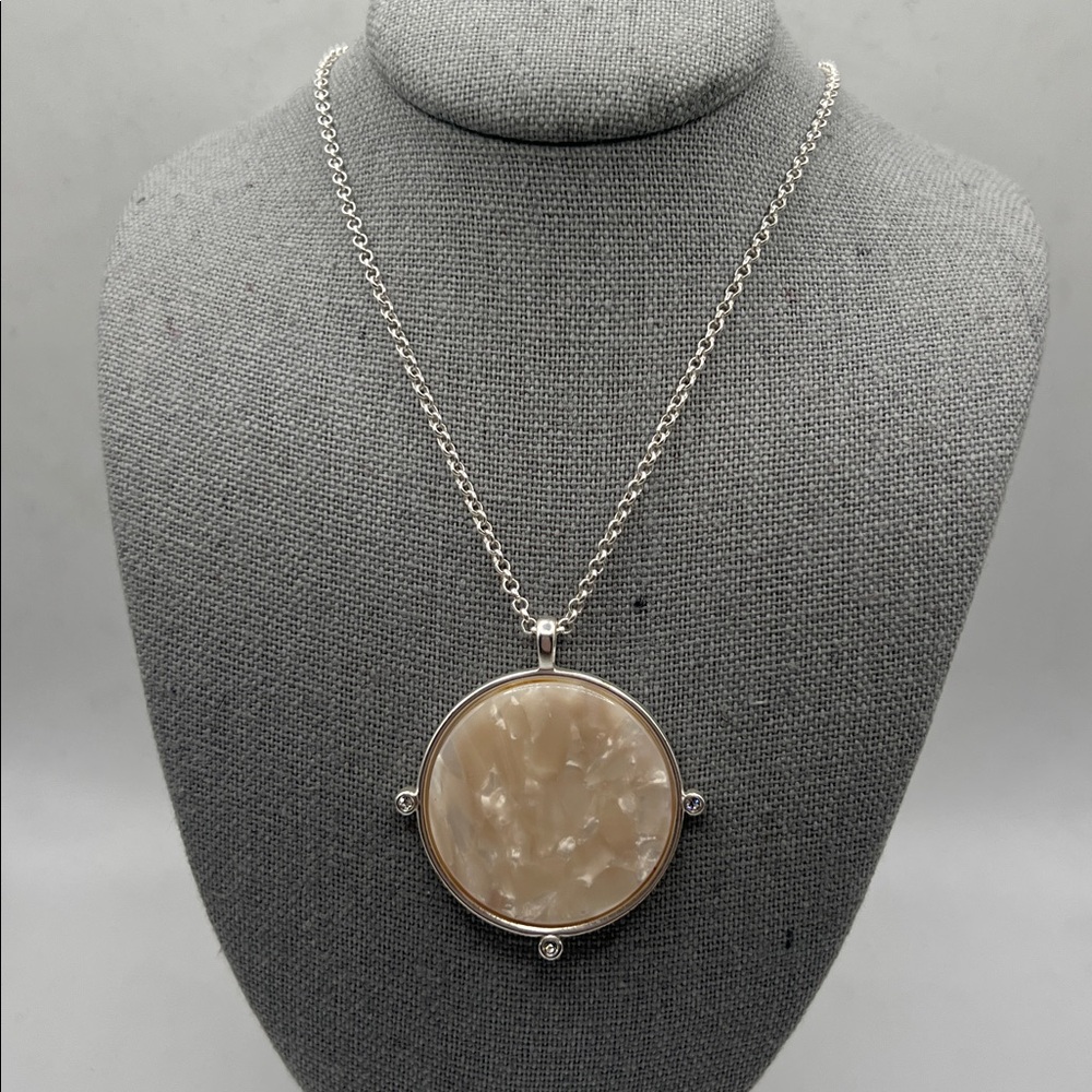 Lucky Brand Silver Pendant Necklace 31” plus 2” extender 31 inches to 33 inches